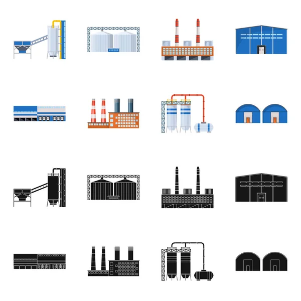 Vector illustratie van productie en structuur teken. Collectie van productie en technologie aandelensymbool voor web. — Stockvector