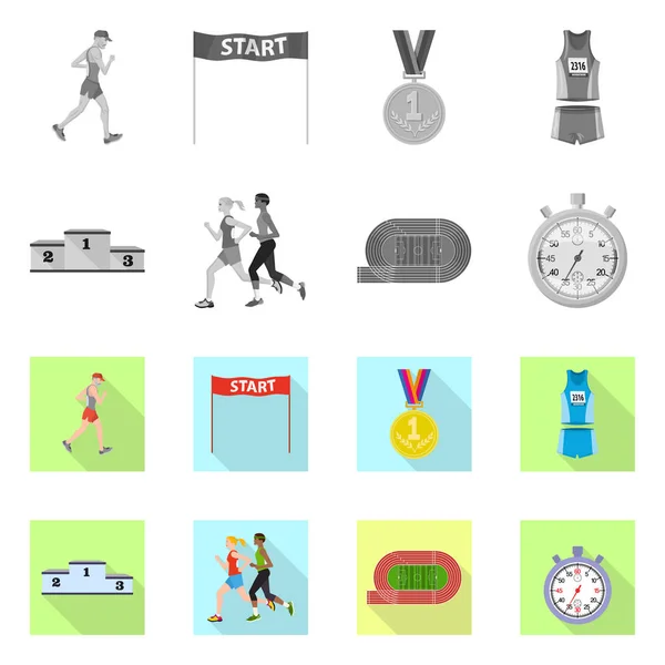 Векторная иллюстрация спорта и знак победителя. Набор векторных значков для спорта и фитнеса на складе . — стоковый вектор