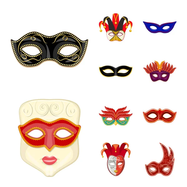 Vector design of carnival and theatrical sign. Collection of carnival and mystery vector icon for stock. — Stock Vector