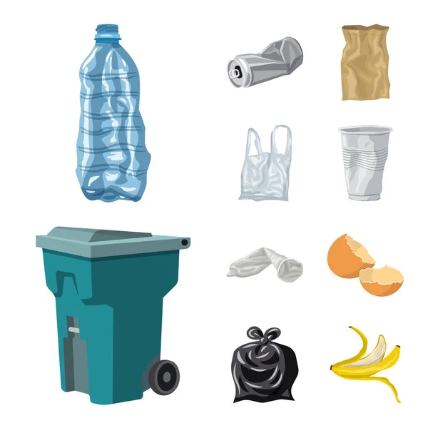 Ilustración vectorial del medio ambiente y símbolo de residuos. Conjunto de ambiente y ecología vector icono para stock . — Vector de stock