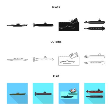 Savaş ve gemi logo yalıtılmış nesne. Savaş ve web için filo hisse senedi simgesi.