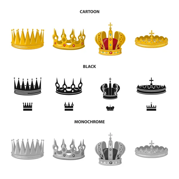 Vektorillustration av medeltida och adeln logga. Uppsättning av medeltida och monarkin vektor ikon för lager. — Stock vektor