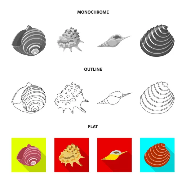 Ilustración vectorial del signo animal y decorativo. Conjunto de animales y océano stock vector ilustración . — Archivo Imágenes Vectoriales