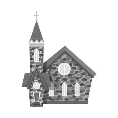 Kilise ve Katolik sembolü izole nesne. Stok için kilise ve paskalya vektör simgesi koleksiyonu.