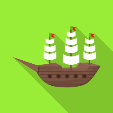 Gemi ve yelkenli logosu izole nesne. Gemi ve gemi stok vektör illüstrasyon seti.