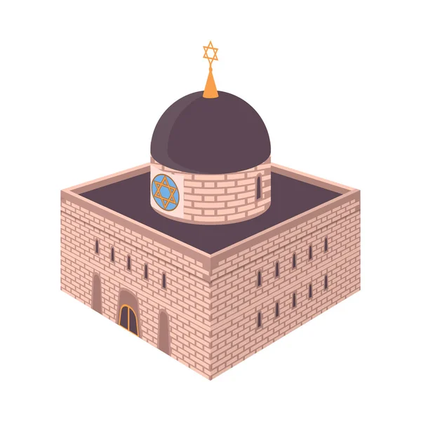 Objet isolé de synagogue et logo judaïsme. Série d'illustrations vectorielles de synagogue et de bouillon juif . — Image vectorielle