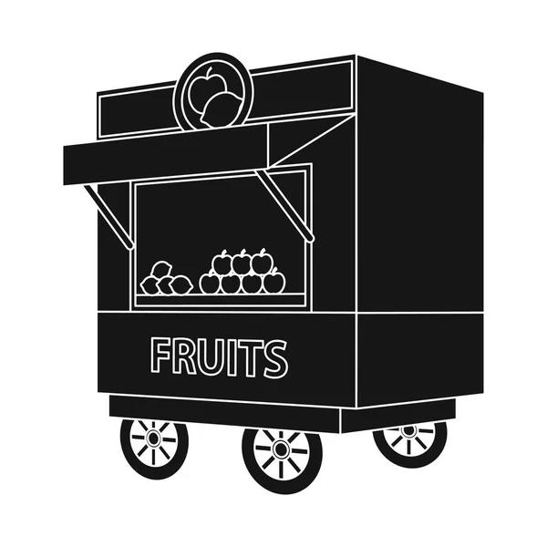 Ilustração vetorial do logotipo do carrinho e do café. Conjunto de carrinho e loja de símbolo de estoque para web . — Vetor de Stock