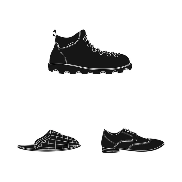 Ilustración vectorial del zapato y símbolo del calzado. Set de zapato y pie vector icono para stock . — Vector de stock