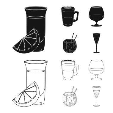 İçki ve üye bar tasarım vektör. İçki ve parti hisse senedi vektör çizim topluluğu.