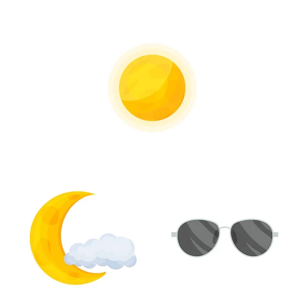 Geïsoleerde object van pictogram van het weer en klimaat. Set van weer en cloud voorraad vectorillustratie. — Stockvector