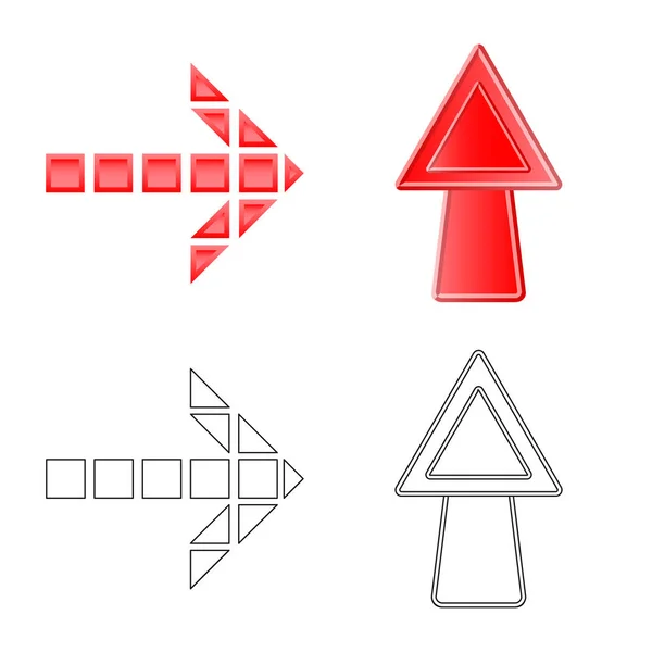 Diseño vectorial de elemento y logotipo de flecha. Conjunto de elemento y símbolo de stock de dirección para web . — Archivo Imágenes Vectoriales