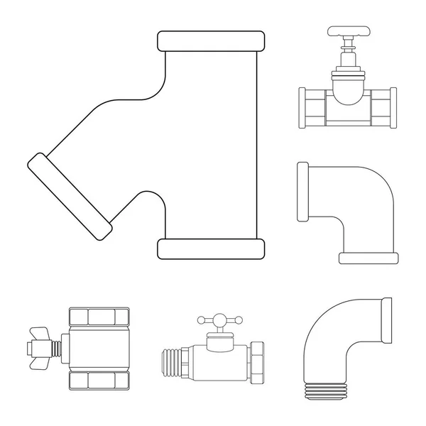 Diseño vectorial del logotipo del tubo. Colección de tubos y tuberías símbolo de stock para la web . — Archivo Imágenes Vectoriales