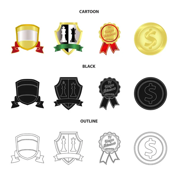 Vector design of emblem and badge icon. Collection of emblem and sticker vector icon for stock. — Stock Vector