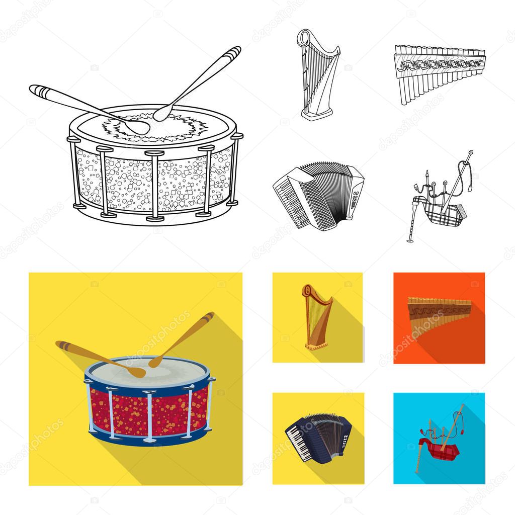 Vector illustration of music and tune logo. Collection of music and tool stock symbol for web.