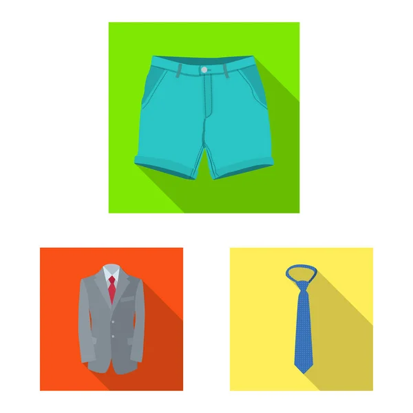 Ilustração vetorial do ícone do homem e da roupa. Conjunto de homem e vetor de desgaste ícone para estoque . — Vetor de Stock