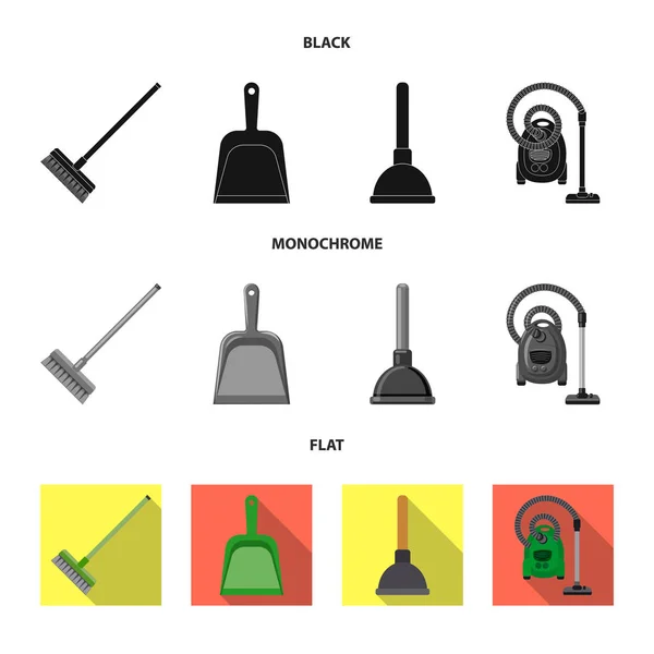 Ilustracja wektorowa logo czyszczenie i serwis. Zbiór artykułów gospodarstwa domowego i sprzątanie symbol giełdowy dla sieci web. — Wektor stockowy