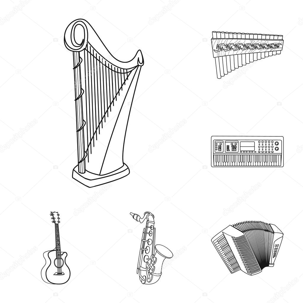 Vector design of music and tune icon. Collection of music and tool vector icon for stock.