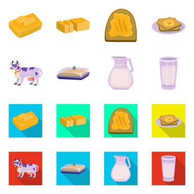 Vektör çizimi krem ve ürün logosu. Kremsi topluluğu ve web için çiftlik hisse senedi simgesi.