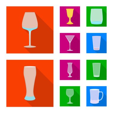 Yalıtılmış nesne içecekler ve Restoran simgesi. İçecekler ve kutlama hisse senedi vektör çizim koleksiyonu.