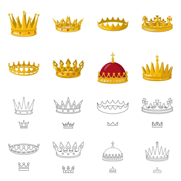 Diseño vectorial de símbolo medieval y nobleza. Conjunto de iconos vectoriales medievales y monárquicos . — Vector de stock