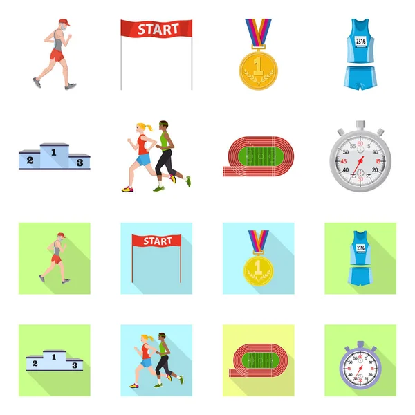 Векторный дизайн спорта и логотип победителя. Набор символов спорта и фитнеса для веб-сайтов . — стоковый вектор