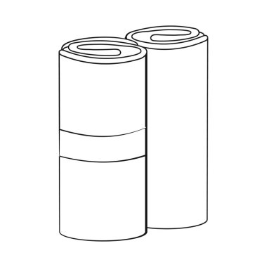 Rulo ve banyo logosu izole nesne. Stok için rulo ve kuru vektör simgesinin toplanması.