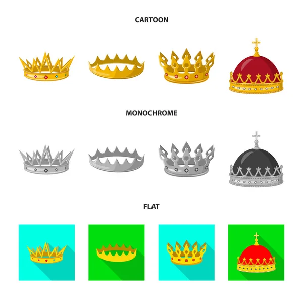 Conception vectorielle de signe médiéval et de noblesse. Ensemble d'illustration vectorielle de stock médiévale et monarchique . — Image vectorielle