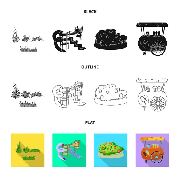 Isoliertes Objekt der Stadt- und Straßensymbole. Set von Stadt- und Entspannungsvektor Illustration. — Stockvektor