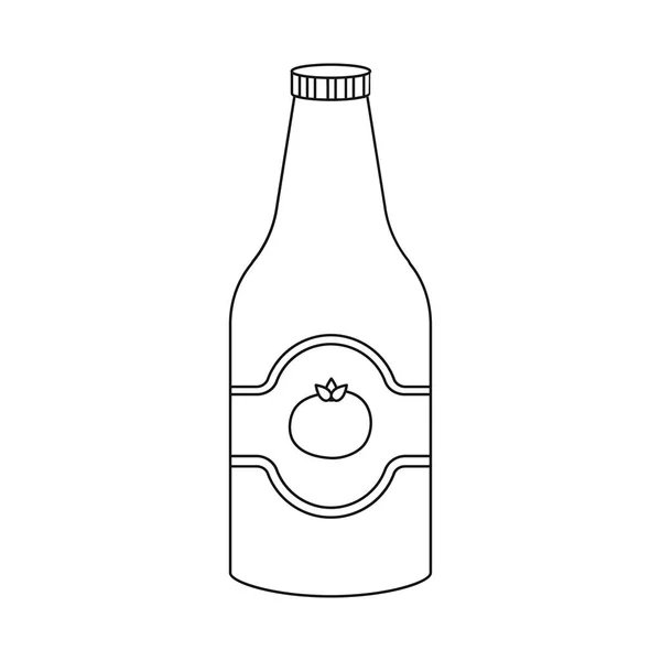 Vector ontwerp van fles en ketchup symbool. Set van fles en Spice voorraad symbool voor web. — Stockvector