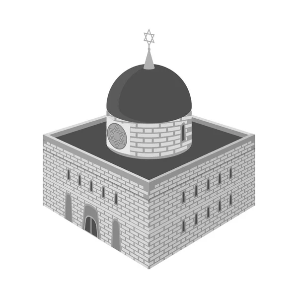 Illustration vectorielle de la synagogue et symbole du judaïsme. Collection de symboles de synagogue et de stock juif pour le web . — Image vectorielle