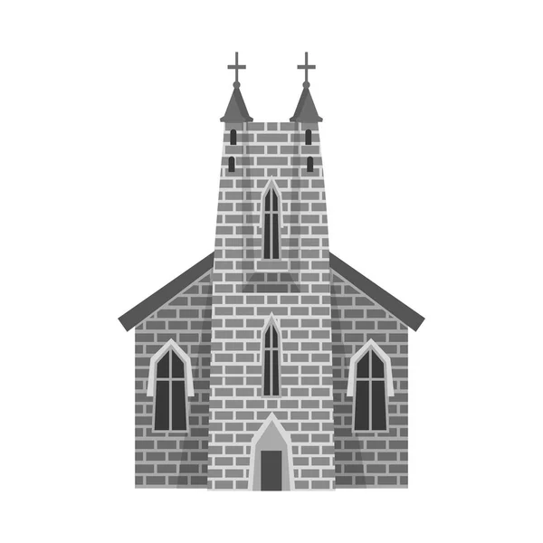 Vektor illustration av kyrka och katolsk symbol. Samling av kyrka-och domkyrka Lager vektor illustration. — Stock vektor