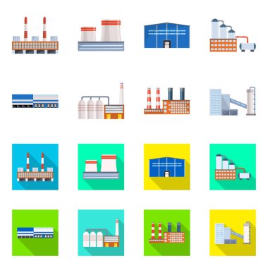 Üretim ve yapısı işareti yalıtılmış nesne. Üretim ve teknoloji hisse senedi simgesi web için set.