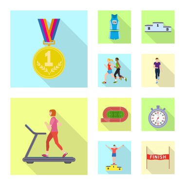 Spor ve kazanan logo vektör Illustration. Spor ve fitness hisse senedi simgesi için web topluluğu.