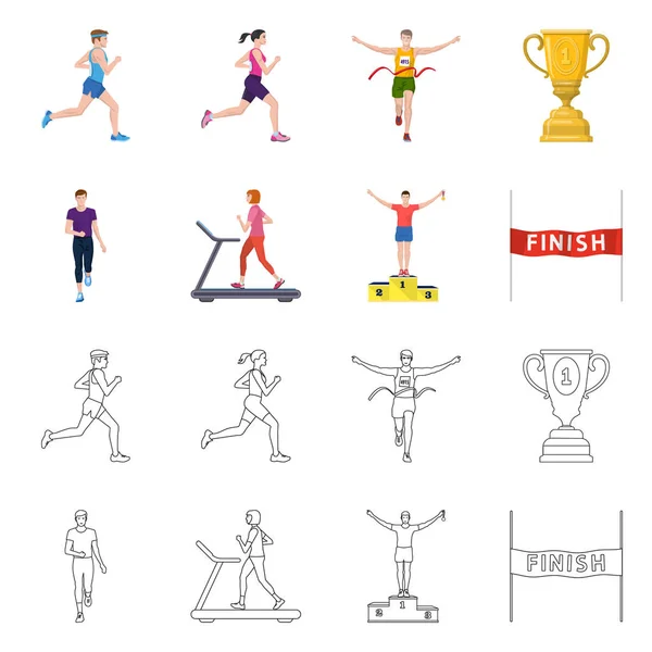 Elkülönített objektum a sport és a győztes ikonra. Sport és fitness tőzsdei szimbólum a web gyűjteménye. — Stock Vector