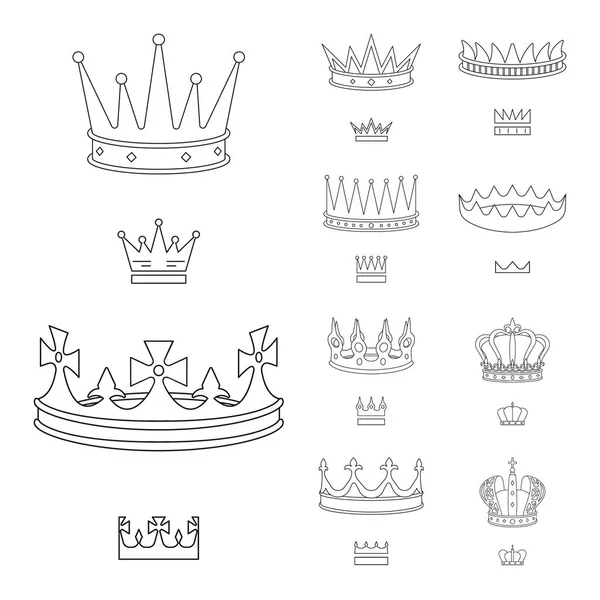 Isolated object of queen and heraldic symbol. Collection of queen and vip vector icon for stock. — Stock Vector