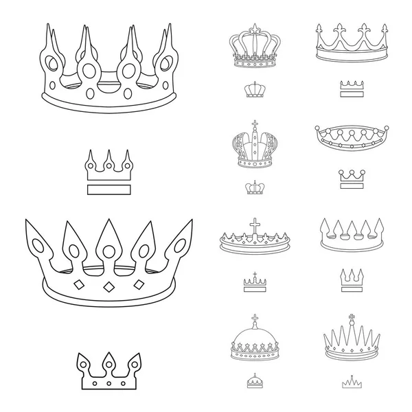 Vector illustration of queen and heraldic icon. Set of queen and vip vector icon for stock. — Stock Vector