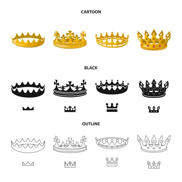 Diseño vectorial de símbolo medieval y nobleza. Colección de ilustración de vector de stock medieval y monarquía . — Archivo Imágenes Vectoriales