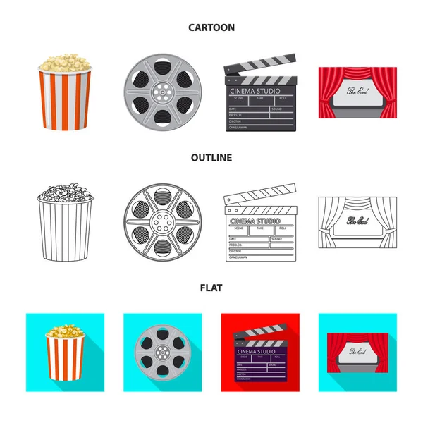 Objeto aislado de la televisión y el símbolo de filmación. Colección de la televisión y el símbolo de stock de visualización para la web . — Vector de stock