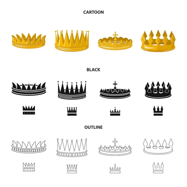 Isolerade objekt av medeltida och adeln logga. Uppsättning av medeltida och monarkin vektor ikon för lager. — Stock vektor