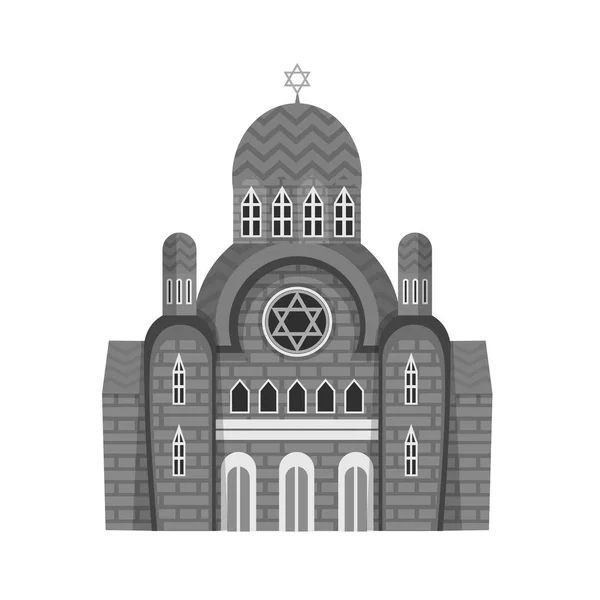 Conception vectorielle de la synagogue et signe juif. Ensemble de synagogue et symbole de stock de l'église pour le web . — Image vectorielle