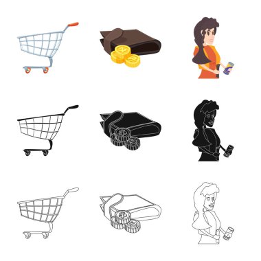 Yiyecek ve içecek işareti illüstrasyon vektör. Gıdaların ve hisse senedi vektör çizim saklama.