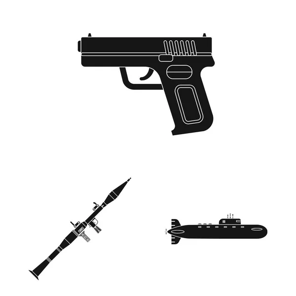 Illustration vectorielle de l'arme et de l'icône. Collecte d'armes et illustration vectorielle de stock militaire . — Image vectorielle