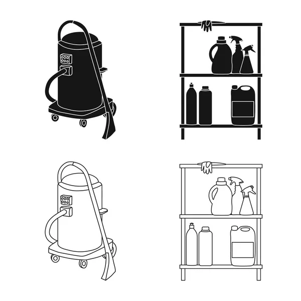 Ilustración vectorial de lavandería y símbolo limpio. Conjunto de icono de vectores de ropa y ropa para stock . — Archivo Imágenes Vectoriales