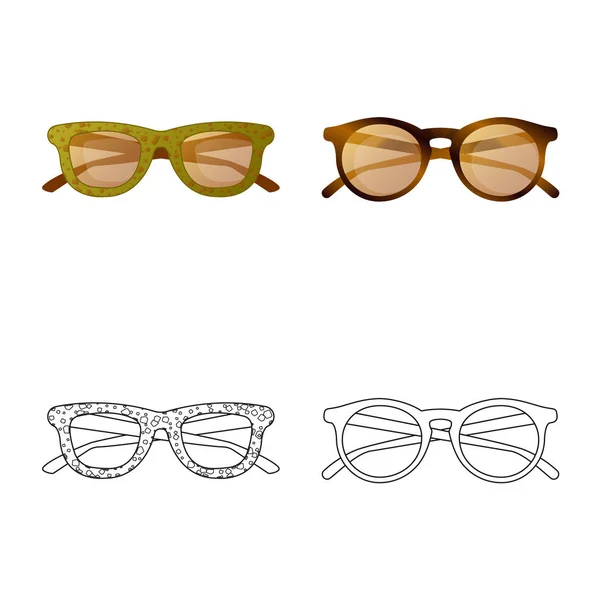 Objeto isolado de óculos e óculos de sol ícone. Conjunto de óculos e símbolo de estoque acessório para web . — Vetor de Stock