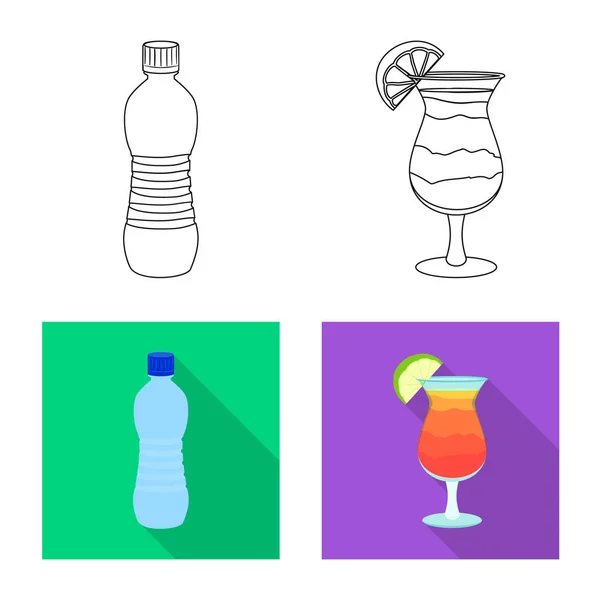 Ilustração vetorial de bebida e sinal de bar. Coleção de bebida e festa vetor ícone para estoque . —  Vetores de Stock