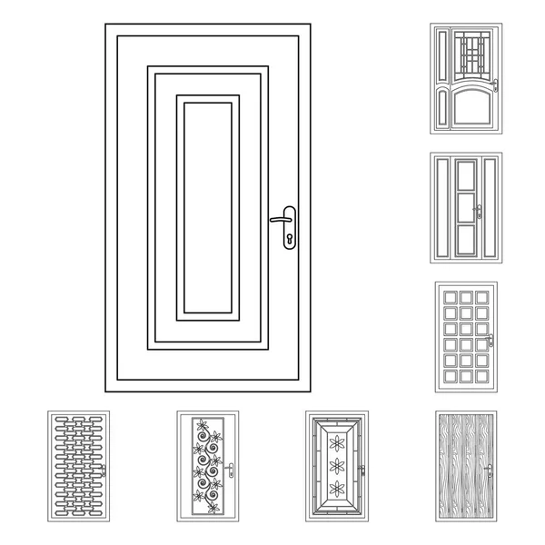 Векторний дизайн дверей і передньої піктограми. Колекція дверних і дерев'яних стокових символів для Інтернету . — стоковий вектор
