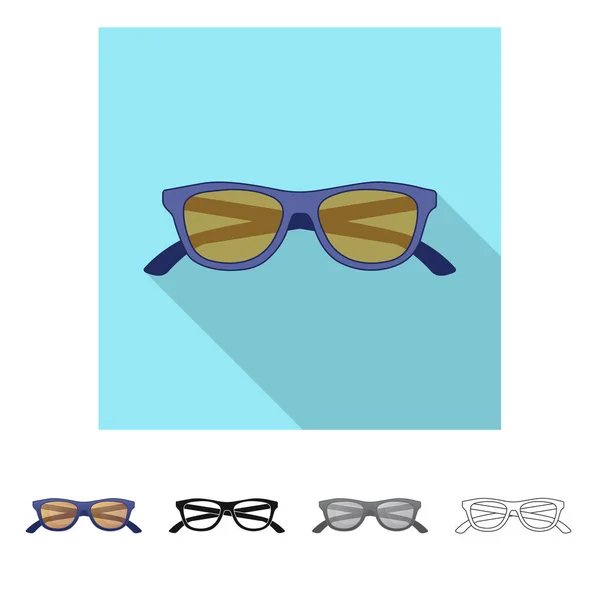 Ilustração vetorial de óculos e óculos de sol sinal. Conjunto de óculos e ilustração de vetor de estoque acessório . — Vetor de Stock