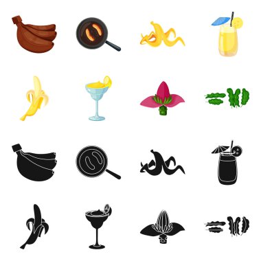 Doğal ve vejetaryen simgesi yalıtılmış nesne. Doğal ve yeme hisse senedi vektör çizim seti.