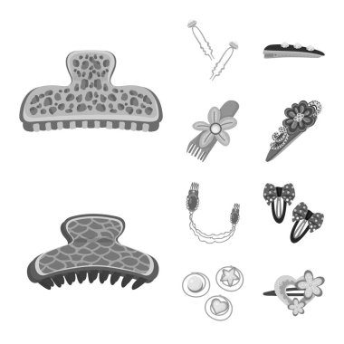 Kuaförlük ve kuaför lük işareti vektör tasarımı. Hisse senedi için kuaförlük ve moda vektör simgesi koleksiyonu.