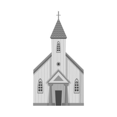 Kilise ve Katolik logosu vektör illüstrasyon. Web için kilise ve manevi stok sembolü Koleksiyonu.